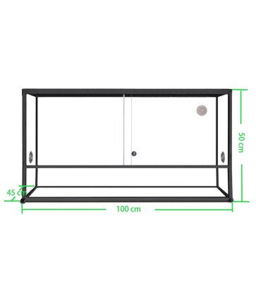 Terrarium aluminium Elegance 100x45x50 Black