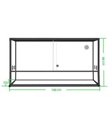 Terrarium aluminium Elegance 140x50x60 Black