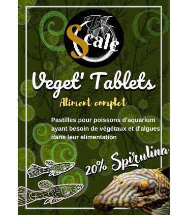 Scale Veget’Tablets – Nourriture pour poissons de fond herbivores